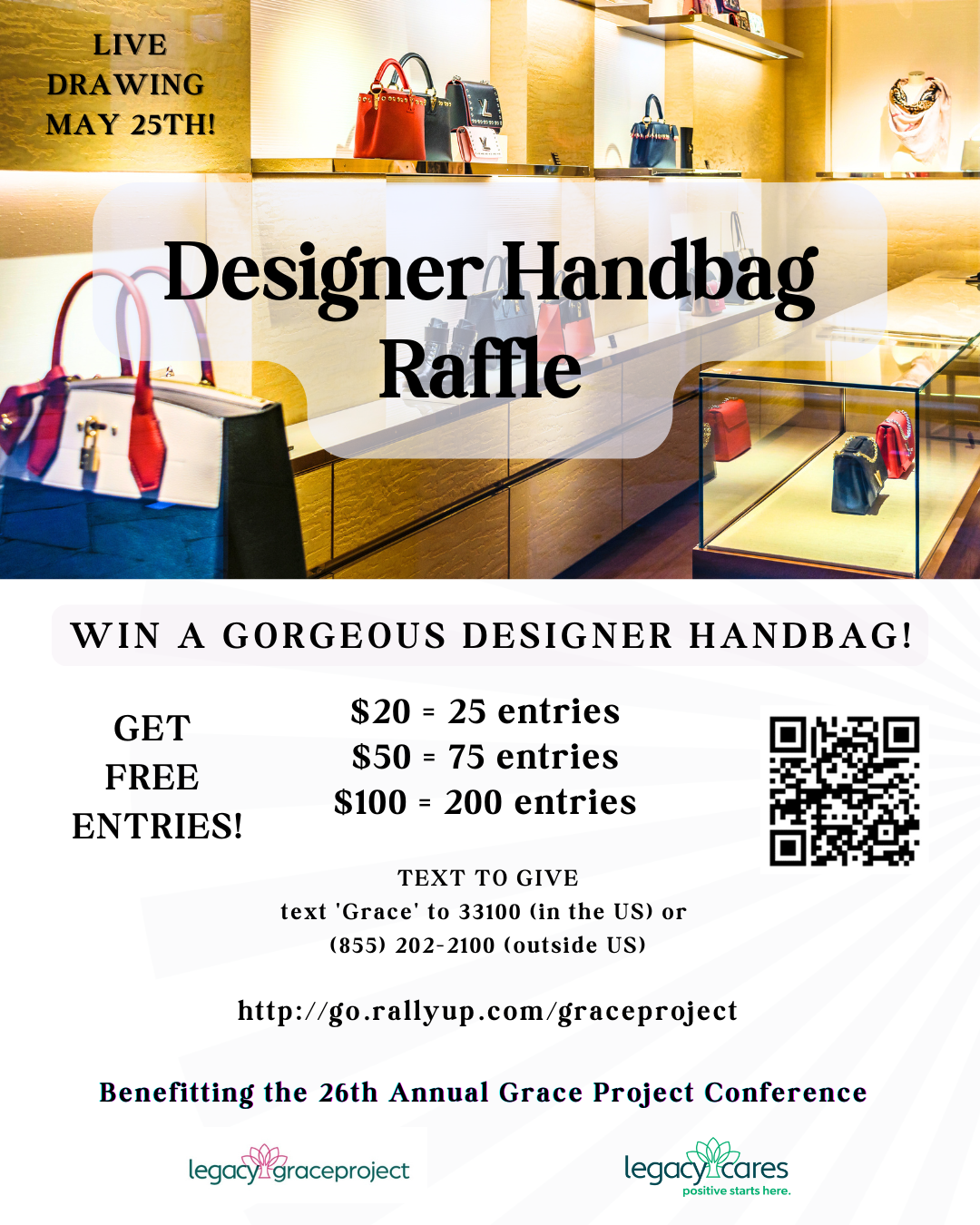 Designer Handbag Raffle Flyer