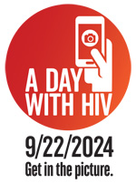 A Day with HIV 2024 logo.