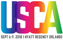 USCA 2018 logo: Brightly colored letters U S C A.