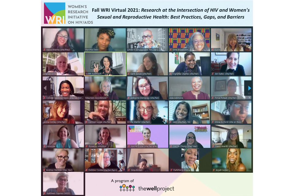 WRI logo and Zoom squares of Fall WRI Virtual 2021 attendees. 