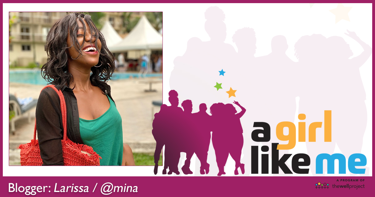 Blogger Larissa (mina) and logo for A Girl Like Me.