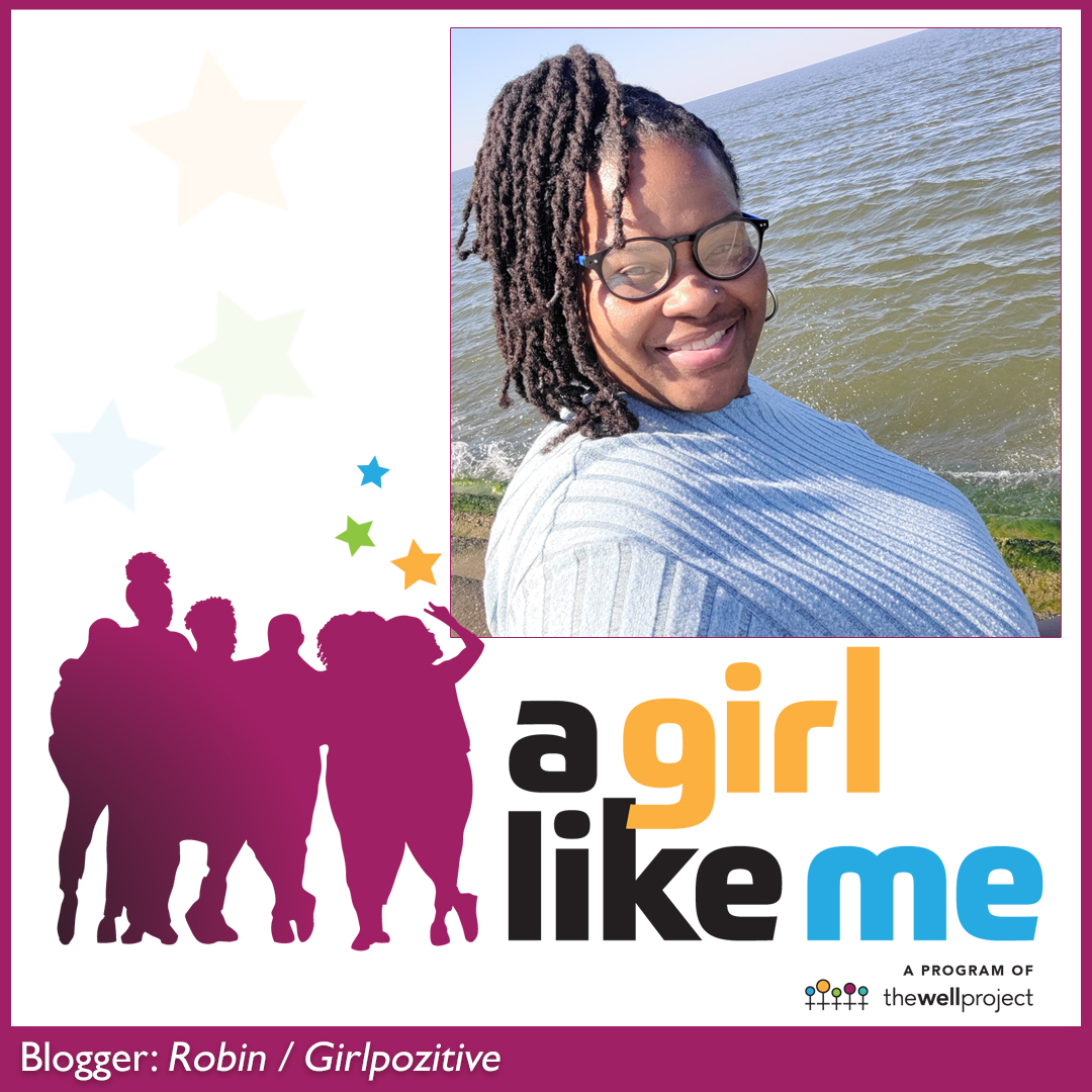 Blogger Robin (Girlpozitive) and logo for A Girl Like Me.