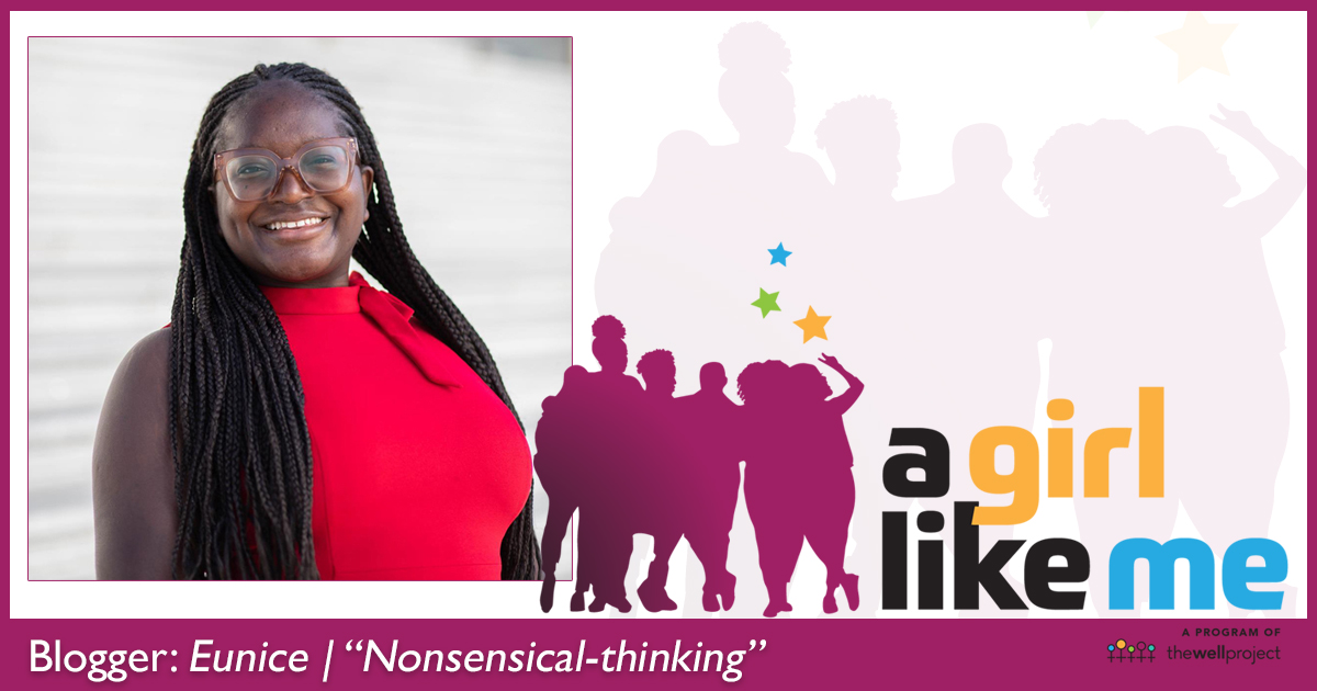 Blogger Eunice ("Nonsensical-thinking") and logo for A Girl Like Me.