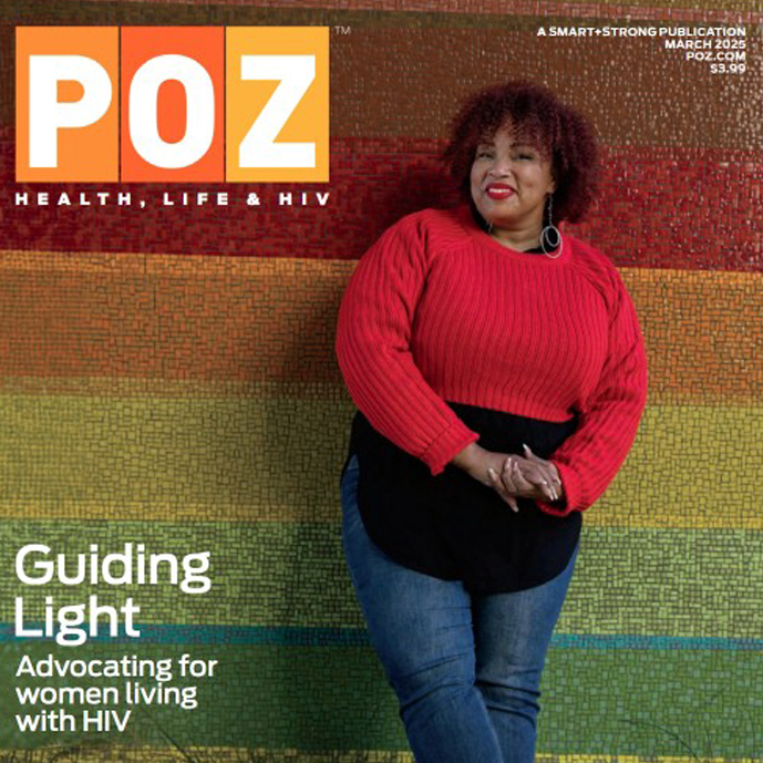 Bridgette Picou on cover of POZ magazine.