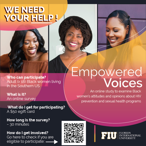 Flyer for Empowered Voices survey.